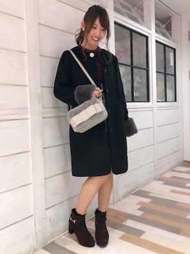 「新宿ルミネエスト」｜「アイテム（その他アウター）」を使った、マジェスティックレゴンルミネエスト新宿店スタッフさん（レディース・155cm）の秋コーディネート