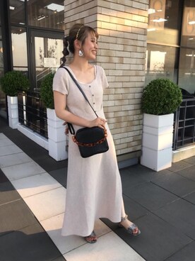 「アイテム（カチューシャ、オレンジ系）」を使った、マジェスティックレゴンルミネエスト新宿店スタッフさん（レディース・154cm）の夏コーディネート