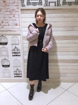 「新宿ルミネエスト」｜「アイテム（ジャケット/アウター）」を使った、マジェスティックレゴンルミネエスト新宿店スタッフさん（レディース・160cm）の冬コーディネート