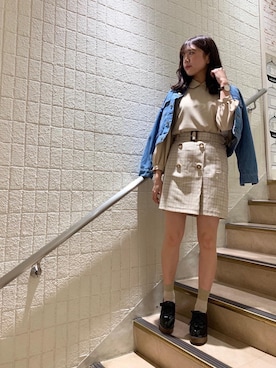 「春ワンピ」｜「アイテム（その他シューズ）」を使った、マジェスティックレゴンルミネエスト新宿店スタッフさん（レディース・164cm）の春コーディネート