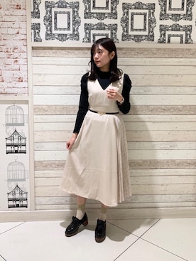 「春ワンピ」｜「アイテム（その他シューズ）」を使った、マジェスティックレゴンルミネエスト新宿店スタッフさん（レディース・164cm）の春コーディネート