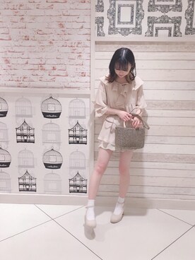 「スカラップ」｜「アイテム（パンプス）」を使った、マジェスティックレゴンルミネエスト新宿店スタッフさん（レディース・164cm）の春コーディネート
