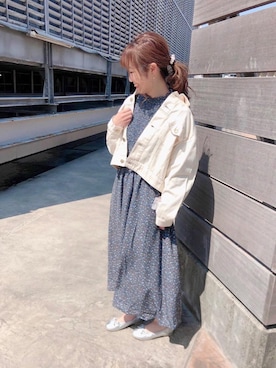 「小花柄」｜「アイテム（バレエシューズ）」を使った、マジェスティックレゴンルミネエスト新宿店スタッフさん（レディース・157cm）の春コーディネート