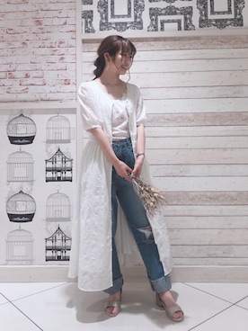 「コットンレース」｜マジェスティックレゴンルミネエスト新宿店スタッフさん（レディース・153cm）の夏コーディネート