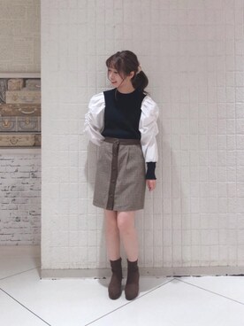 マジェスティックレゴンルミネエスト新宿店スタッフさん（レディース・153cm）の秋コーディネート