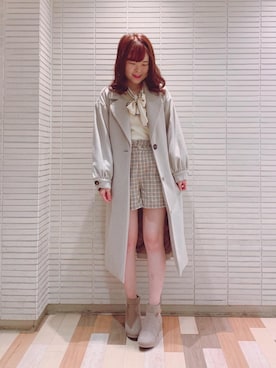 「新宿ルミネエスト」｜「アイテム（その他アウター）」を使った、マジェスティックレゴンルミネエスト新宿店スタッフさん（レディース・162cm）の秋コーディネート