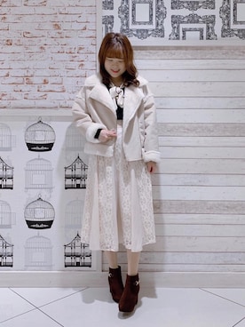 「新宿ルミネエスト」｜「アイテム（ジャケット/アウター）」を使った、マジェスティックレゴンルミネエスト新宿店スタッフさん（レディース・162cm）の冬コーディネート