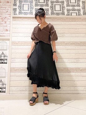 マジェスティックレゴンルミネエスト新宿店スタッフさん（レディース・160cm）の夏コーディネート