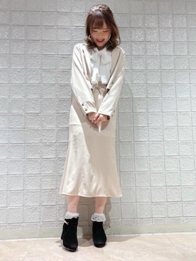 「新宿ルミネエスト」｜「アイテム（ジャケット/アウター）」を使った、マジェスティックレゴンルミネエスト新宿店スタッフさん（レディース・162cm）の冬コーディネート