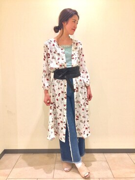 「AS KNOW AS PINKY（アズノゥアズピンキー）のアイテム（シャツワンピース）」を使った、kyanさん（レディース・165cm）の春コーディネート