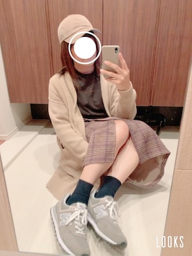 「アイテム（キャップ）」を使った、かほさん（レディース・165cm）の秋コーディネート