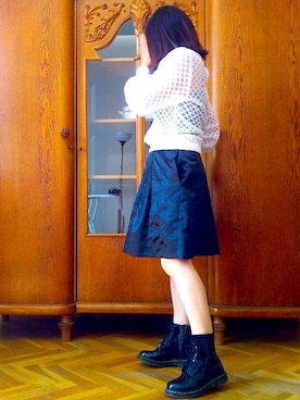 「レースコーデ」｜harucaさん（レディース・159cm）の冬コーディネート