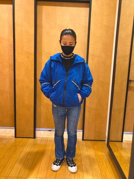「DIESEL（ディーゼル）のアイテム（ナイロンジャケット）」を使った、50107さん（レディース・155cm）の冬コーディネート