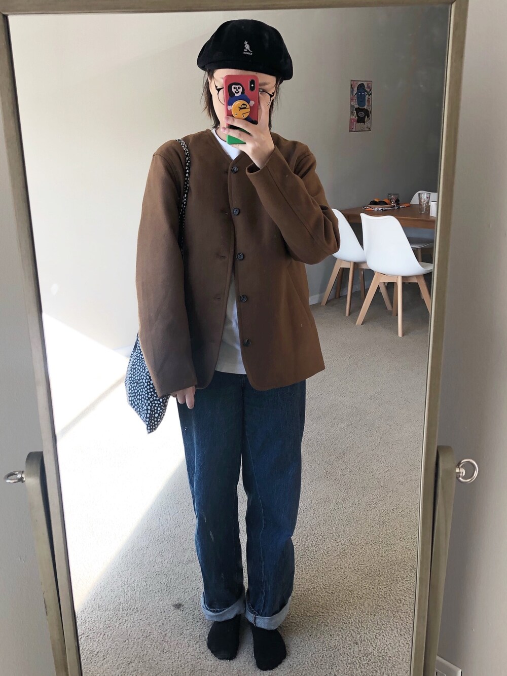 「UNIQLOのアイテム（デニムパンツ、ブルー系）」を使った、fubeibei_さん（レディース・167cm）の冬コーディネートの1枚目の写真