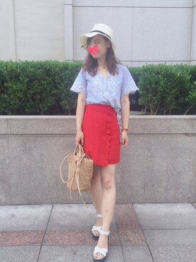 「CA4LA（カシラ）のアイテム（サンバイザー）」を使った、Rabbit🐰💤さん（レディース・161cm）の夏コーディネート