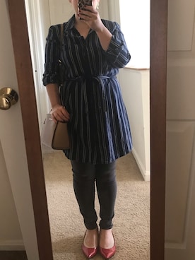 「Abercrombie&Fitch（アバークロンビーアンドフィッチ）のアイテム（シャツワンピース）」を使った、miw!さん（レディース・150cm）の秋コーディネート