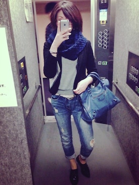 「CECIL McBEE（セシルマクビー）のアイテム（テーラードジャケット）」を使った、Riiioさん（レディース・168cm）の冬コーディネート