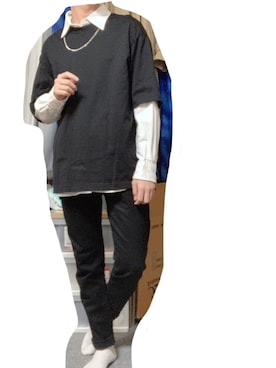 「シャツオンシャツ」｜「アイテム（Tシャツ/カットソー）」を使った、𝙷𝚊𝚛𝚒𝚗𝚎𝚣𝚞𝚖𝚒さん（メンズ・170cm）の春コーディネート