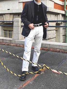 「ZARA（ザラ）のアイテム（ノーカラージャケット）」を使った、daisuke18さん（メンズ・170cm）の冬コーディネート