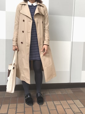 「パラブーツ」｜「アイテム（トレンチコート）」を使った、natsuさん（レディース・163cm）の春コーディネート