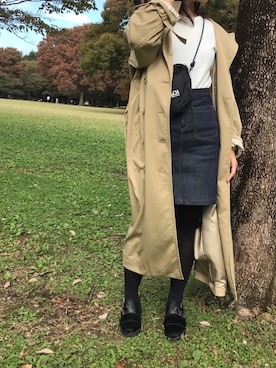 「パラブーツ」｜「アイテム（トレンチコート）」を使った、natsuさん（レディース・163cm）の秋コーディネート