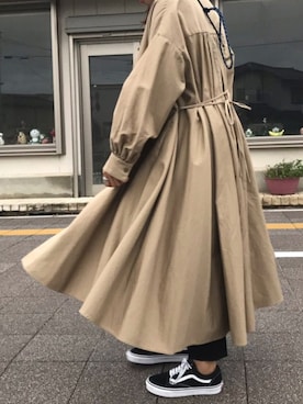 「秋のブラウンスタイル」｜「アイテム（シャツワンピース）」を使った、natsuさん（レディース・163cm）の秋コーディネート