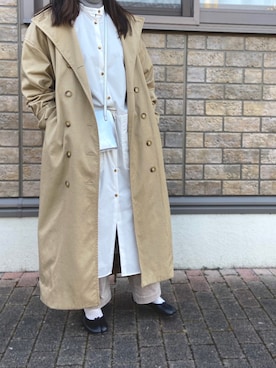 「マルジェラ」｜「アイテム（トレンチコート）」を使った、natsuさん（レディース・163cm）の冬コーディネート