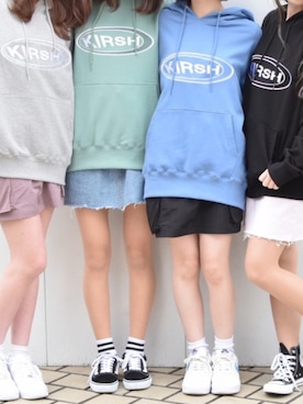 「アイテム（パーカー、グリーン系）」を使った、kirshさん（レディース・162cm）の春コーディネート