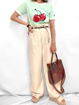 「apres jour（アプレジュール）のアイテム（サンダル）」を使った、kirshさん（レディース・162cm）の夏コーディネート