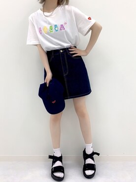 「KIRSH（キルシー）のアイテム（帽子）」を使った、kirshさん（レディース・162cm）の夏コーディネート