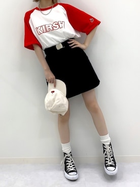 「KIRSH（キルシー）のアイテム（帽子）」を使った、kirshさん（レディース・162cm）の夏コーディネート