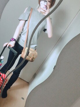 「アイテム（腕時計、パープル系）」を使った、やぶさかさん（レディース・160cm）の春コーディネート