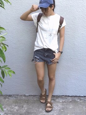 「Factorie（ファクトリエ）のアイテム」を使った、BGHARUさん（レディース・165cm）の夏コーディネート