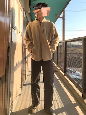 「Dr. Martens（ドクターマーチン）のアイテム（スリッポン）」を使った、今飯食ってますさん（メンズ・175cm）の冬コーディネート