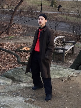 「Gosha Rubchinskiy（ゴーシャラブチンスキー）のアイテム（シューズ）」を使った、Jonathan kang さん（メンズ・178cm）の春コーディネート