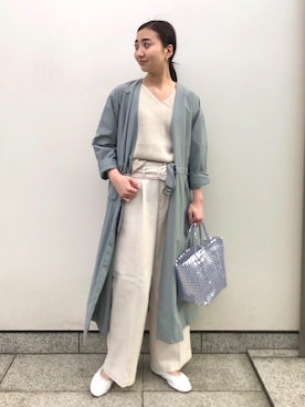 「green label relaxing（グリーンレーベルリラクシング）のアイテム（その他アウター）」を使った、山口（yamaguchi）さん（レディース・156cm）の春コーディネート
