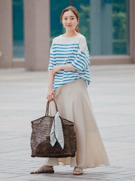 「green label relaxing（グリーンレーベルリラクシング）のアイテム（財布/小物）」を使った、山口（yamaguchi）さん（レディース・156cm）の夏コーディネート