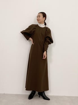 田中里奈さん×EMMEL REFINES＞タックパフスリーブ ロング