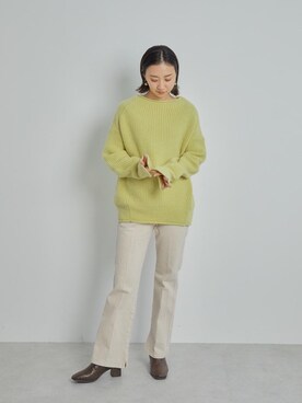 「green label relaxing（グリーンレーベルリラクシング）のレディ デニム  パンツ（デニムパンツ）」を使った、山口（yamaguchi）さん（レディース・156cm）の秋コーディネート