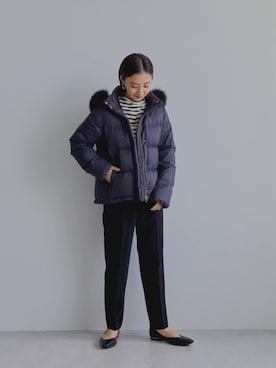「ビジネス」｜「アイテム（ダウンジャケット/コート）」を使った、山口（yamaguchi）さん（レディース・156cm）の冬コーディネート