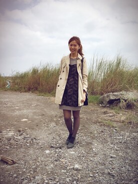 「D&G（ディーアンドジー）のアイテム（ワンピース/ドレス）」を使った、Sunny Chenさん（レディース・157cm）の秋コーディネート