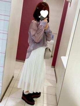 「ムラサキコーデ」｜マユさん（レディース・157cm）の夏コーディネート