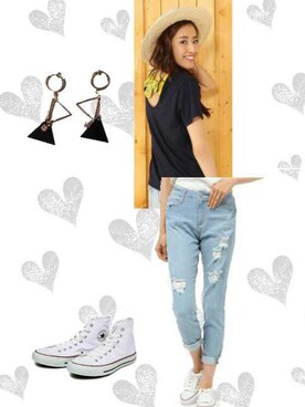 「VENCE（ヴァンス）のアイテム（パンツ）」を使った、柚子林檎さん（レディース・158cm）の春コーディネート