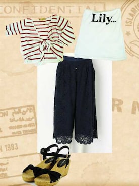 「CECIL McBEE（セシルマクビー）のアイテム（アンサンブル）」を使った、柚子林檎さん（レディース・158cm）の春コーディネート
