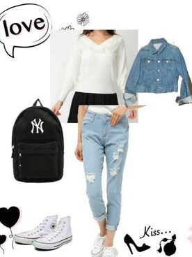 「VENCE（ヴァンス）のアイテム（パンツ）」を使った、柚子林檎さん（レディース・158cm）の夏コーディネート