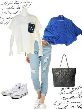 「VENCE（ヴァンス）のアイテム（パンツ）」を使った、柚子林檎さん（レディース・158cm）の夏コーディネート