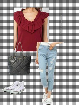 「VENCE（ヴァンス）のアイテム（パンツ）」を使った、柚子林檎さん（レディース・158cm）の夏コーディネート