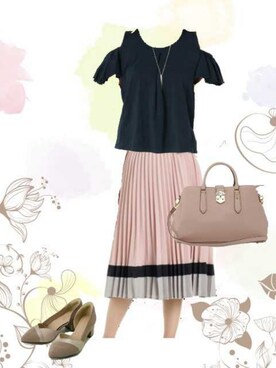 「CECIL McBEE（セシルマクビー）のアイテム（アンサンブル）」を使った、柚子林檎さん（レディース・158cm）の夏コーディネート
