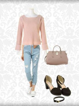 「VENCE（ヴァンス）のアイテム（パンツ）」を使った、柚子林檎さん（レディース・158cm）の秋コーディネート