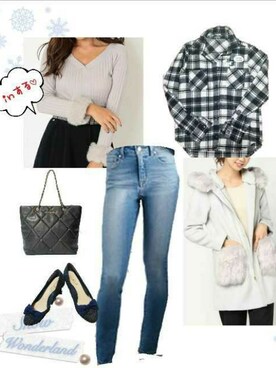 「bye bye（バイバイ）のアイテム（ジャケット/アウター）」を使った、柚子林檎さん（レディース・158cm）の冬コーディネート